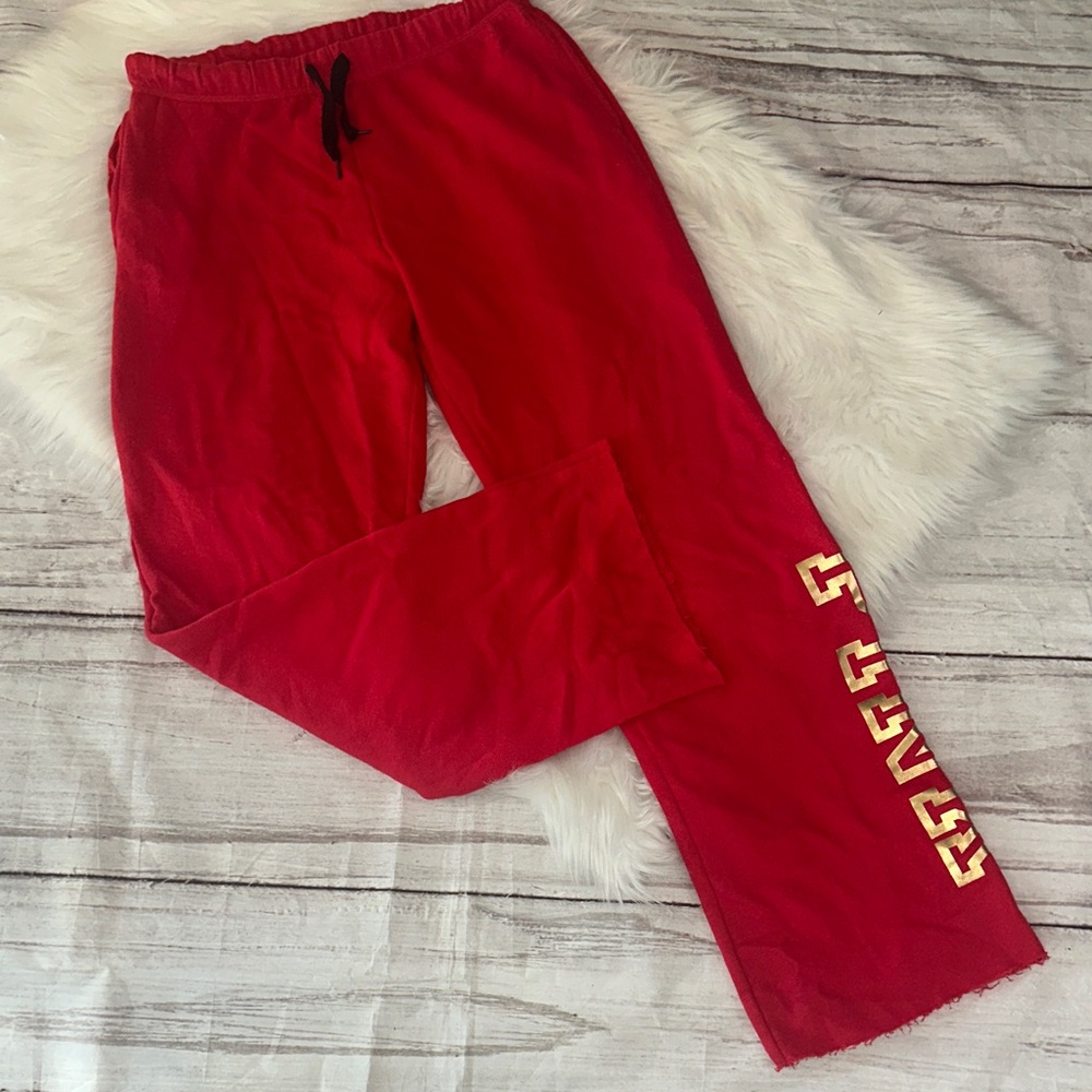 Victoria’s Secret Stylish Joggers with Gold Pink Side Print